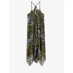 bonprix Chiffon Strand Maxikleid, grün, 42