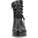Rieker Damen Stiefelette Kordel Profilsohle Blockabsatz Warmfutter Y17R2, Größe:42 EU, Farbe:Schwarz - Schwarz Gr.: 42