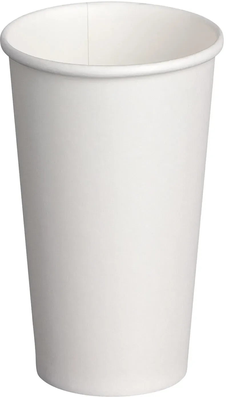 Heiß- und Kaltgetränkebecher Pappbecher weiß 500ml 600ml  XXL 20oz,  50 Stk.