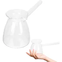 OKUMEYR Türkische Teekanne aus Glas mit Seitlichem Griff Cezve Induktion Geeignet Hitzebeständig von 30°C bis 100°C Komfortabel zu Halten für Milchkaffee