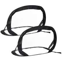 Relaxdays Fußball Pop Up Tore im 2er Set faltbare Fußballtore für den Garten, hbt: 80x120x85 cm, Kindertore mit Tasche, schwarz