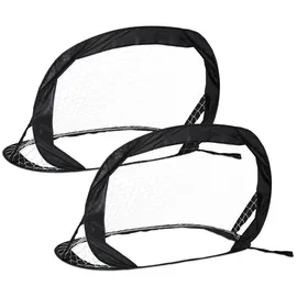 Relaxdays Fußball Pop Up Tore im 2er Set faltbare Fußballtore für den Garten, hbt: 80x120x85 cm, Kindertore mit Tasche, schwarz