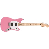 Squier Sonic Mustang® HH E-Gitarre, Griffbrett aus Ahorn, weißes Schlagbrett, Flash Pink