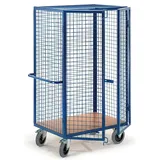 rollcart transportsysteme Gitter-Schrankwagen mit Stangenverschluss, Schiebegriff und Grundboden 1215x800mm im Buchedekor