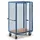 rollcart transportsysteme Gitter-Schrankwagen mit Stangenverschluss, Schiebegriff und Grundboden 1215x800mm im Buchedekor
