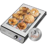 Cecotec Turbo Easy Toast Inox Flachtoaster. 3 Quarzheizkörper, 6 Leistungsstufen, Krümelschublade, Kabelaufwickler , Edelstahl-Finish, 900 W.