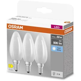 osram homelighting LED-Kerze 5,5W E14 kaltweiß 3 St.
