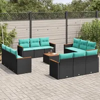 vidaXL Gartensofa-Set 13-tlg. schwarz