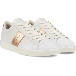 ECCO Sneaker Street Lite (Premium-Leder, hoher Tragekomfort) weiss/braun Damen