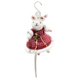 Steiff 007453 Mrs Santa Maus Ornament 11 cm weiß