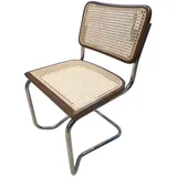 Livetastic Schwingstuhl Wiener Geflecht / Massivholzrahmen Farbe: Nussbaum, Natur, Chrom, Beige, Holz, Metall, Binse, massiv, Rundrohr, 47x80x50 cm, Esszimmer, Stühle, Esszimmerstühle, Schwingstühle