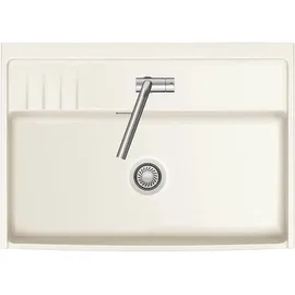 Systemceram KeraDomo Kentro 90 links Einbauspüle magnolie Handbetätigung 895 x 618 mm