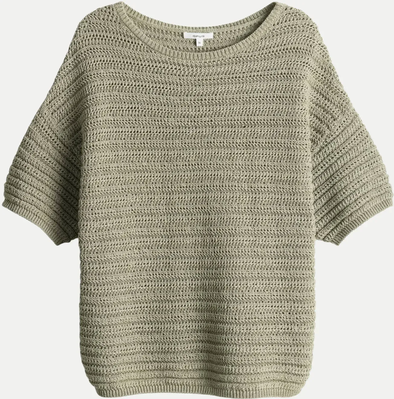 Strickpullover in Lochstruktur Grün 40