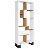 SKRAUT HOME Bücherregal 67 x 31 x 174 cm Weiß/Eiche