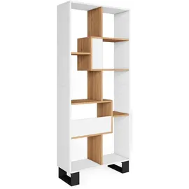 SKRAUT HOME Bücherregal 67 x 31 x 174 cm Weiß/Eiche
