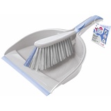 York Bacteria Stop York Handfeger Und Schaufel Besen Und Kehrschaufel Set Kehrblech Kehrset Kehrgarnitur Grau Blau Bacteria Stop, M