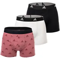 Adidas Sportswear Boxer Active Flex Cotton, (3er-Pack), mit weicher Nahtverarbeitung und tonalem Logo, einfarbig Schwarz/Weiß/Rosa 2XL