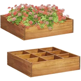 vidaXL Garten-Hochbeet Massivholz Akazie für Kräuter 60 x 60 x 15 cm