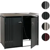 2er-Mülltonnenverkleidung HWC-O67, Mülltonnenbox mit Pflanzkasten, Metall 125x132x84cm 55kg ~ anthrazit
