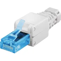 goobay 59227" Cat 6a UTP RJ45 Netzwerk- Stecker werkzeugfreie Montage weiß