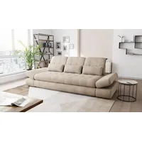 Hygger Möbelhaus Big-Sofa Bronx XXL Couch Inkl. Sitztiefenverstellung, Arm, Kopfteilverstellung, Wahlweise mit Bettfunktion, Schlaffläche 165 cm, 3 Nierenkissen., Der Rahmen ist verstärkt, Hergestellt in Europa beige