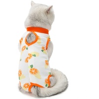 AgoumLux Katzenbody Nach Op Kastration für Katze Body für Operation Leckschutz Katzenbekleidung Recovery Kleidung Baumwolle, Orange, S