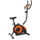 Klarfit Heimtrainer Fahrrad für Ausdauertraining, Heimtrainer mit Pulsmesser, Leiser Hometrainer, Beintrainer für Zuhause, mit Trainingscomputer, max.100kg Körpergewicht, Orange-Schwarz