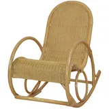 Mid.you Schaukelstuhl, Beige, Holz, Rattan, massiv, Uni, 60x100x116 cm, Schaukelfunktion, Wohnzimmer, Sessel, Schaukelstühle