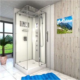 SeniorBad Dampfdusche Duschtempel Sauna Dusche Duschkabine D38-10R2 90x90cm ohne 2K Scheiben Versiegelung