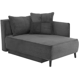 JOB Recamiere Cord 2-Sitzer Grau