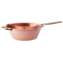 Baldassare Agnelli Pentole Agnelli ALCU16524 Glatter Kupferkessel für Polenta ohne Verzinnen mit Rohrrohr und Messinggriff, 24 cm