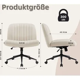 IntimaTe WM Heart Bürostuhl ohne Armlehnen, Drehstuhl mit Rollen, Schreibtischstuhl mit Stoffpolsterung, höhenverstellbar Computerstuhl, gepolsterter Stuhl mit mit... - Beige
