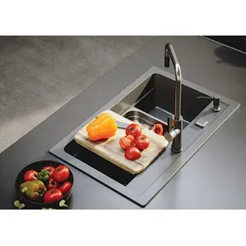 ALVEUS Atrox 50 links Granit grau 790 x 500 mm Handbetätigung
