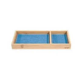Sigel Schreibtisch-Organizer Eyestyle hellblau/dunkelgrau Bambus 2 Fächer 24,5 x 10,9 x 2,5 cm