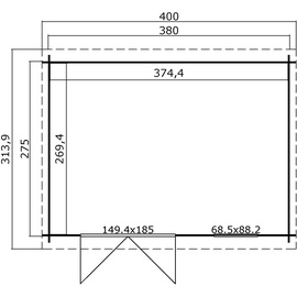 Lasita Maja Amira 275 3,8 x 2,75 m natur