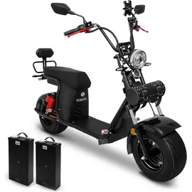 Rolektro Rolektro, E-Chopper 45, Schwarz, 45 km/h, 2 x 60V-25,6Ah Lithium-Akku, 3000 Watt - Schwarz