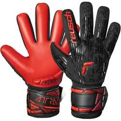 Torwarthandschuhe REUSCH "Attrakt Freegel Silver NC", Damen, Gr. 7, schwarz (schwarz, rot), 56% Elastodien, 34% Polyester, 5% Polyurethan, mehrfarbig, sportlich, Handschuhe, mit flexibler Rückhand