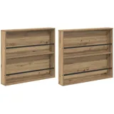 vidaXL Magazinregal 2 pcs Artisan-Eiche 80 x 12 x 70 cm Holzwerkstoff