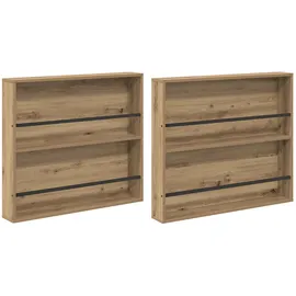 vidaXL Magazinregal 2 pcs Artisan-Eiche 80 x 12 x 70 cm Holzwerkstoff