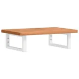 vidaXL Waschbeckenregal Wandmontage Stahl und Massivholz Buche - Braun