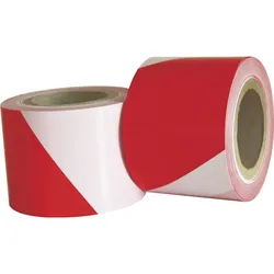 Absperrband aus HDPE rot/weiß B=75mm L=500m Stärke 35μ