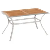 Merxx Siena Gartentisch 140 x 80 x 75 cm natur/silber