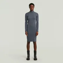G-Star Washed Slim Rib Kleid Blau L