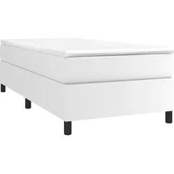 vidaXL Bettgestell Weiß 100x200 cm Kunstleder
