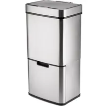 Ribelli Sensor Mülleimer 72 L, 4 Fächer, silber - Silber