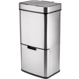 Ribelli Sensor Mülleimer 72 L, 4 Fächer, silber - Silber