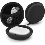 MyGadget Kopfhörer Aufbewahrung [ 8 x 8 cm ] - Mini Tasche Schutztasche Transport Box - Zubehör für z.B. In Ear Case Ohrhörer | Apple Airpods | USB Sticks - Schwarz