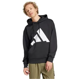 adidas Essentials Big Logo Fleece Kapuzenpullover Black / White 2XL