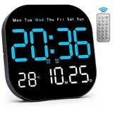 MOPUEA Wanduhr Wanduhr Digitale LED-Wanduhr mit Fernbedienung, Timing, Countdown