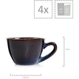 sänger Tokio Espressotassen Set 8-tlg. blau-schwarz
